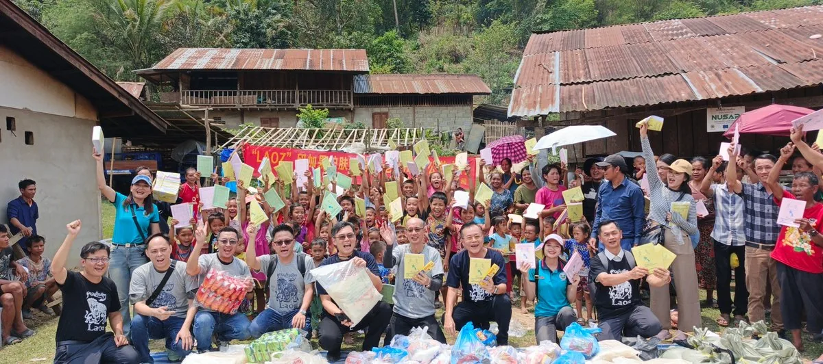 Sacha inchi farming community in Luangprabang Province, Laos — Asia Eco Farm contract farming ESG visit April 2026