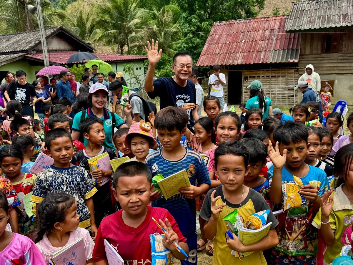 Asia Eco Farm ESG community visit Laos April 2026 — organic sacha inchi farming village partnership